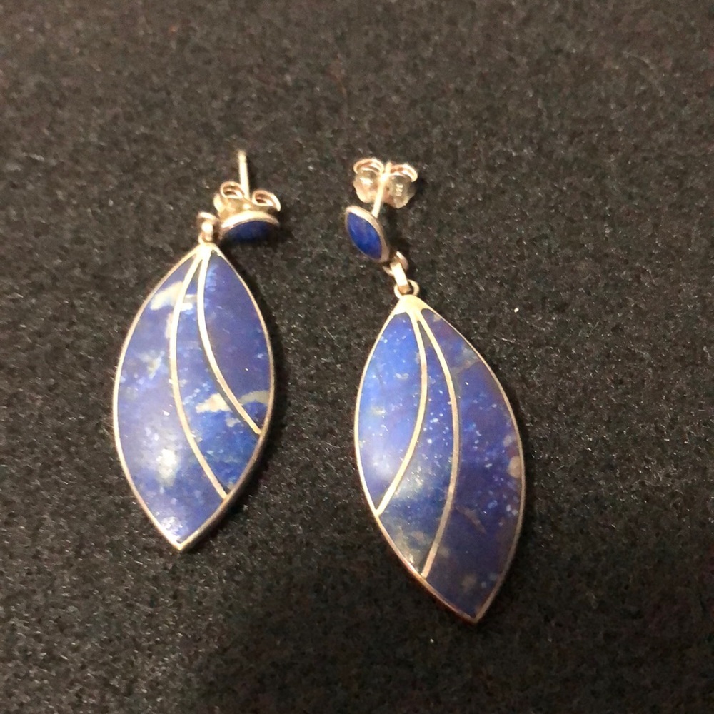 Blue Lapis Sterling Silver Chilean Post Earrings